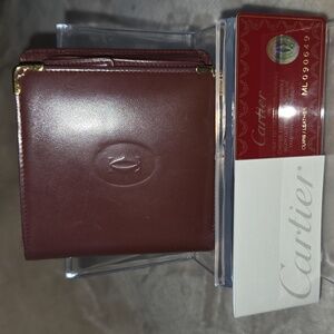 Cartier Burgundy Men's‎ Leather Wallet